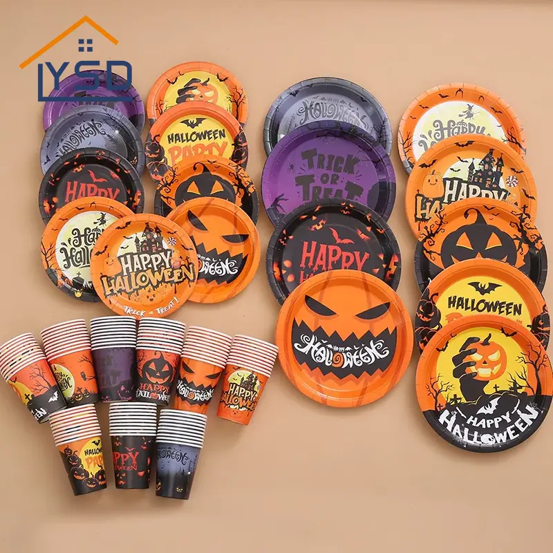 Halloween -kertakäyttöiset astiat sarjat